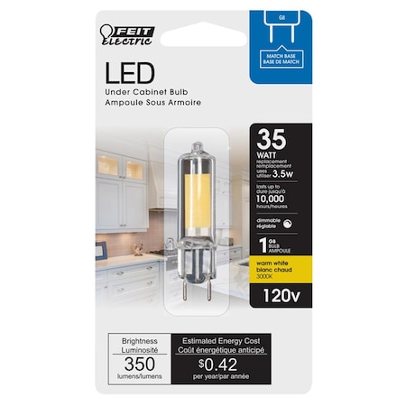 Happylight 35 watt Equivalence G8 LED Bulb, Warm White HA3325535